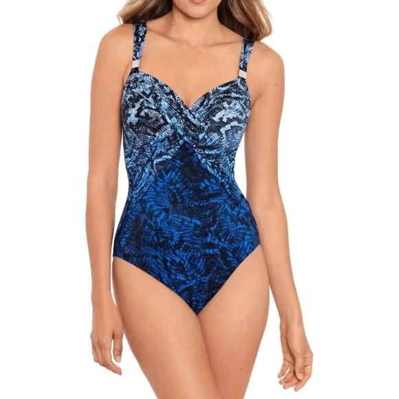 Miraclesuit Other - Miraclesuite Boa Blues Peregrina Underwire One Piece Swimsuit Size 10